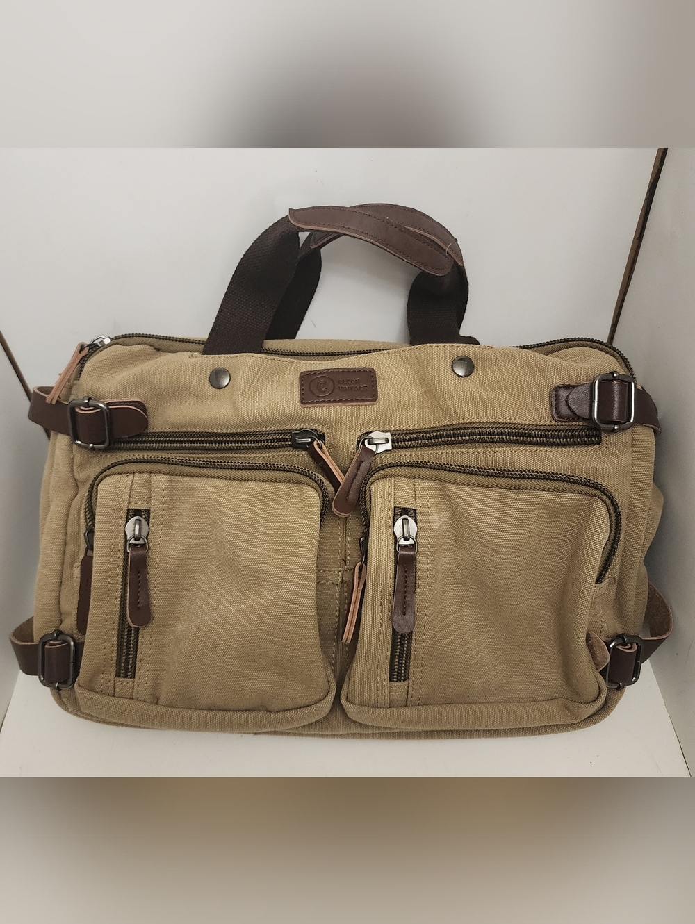 Canvas convertible tote/ backpack